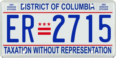 DC license plate ER2715