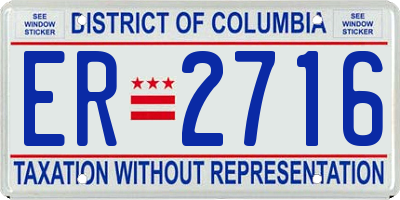 DC license plate ER2716