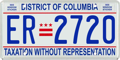 DC license plate ER2720