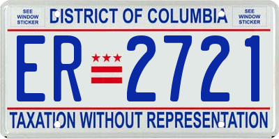 DC license plate ER2721