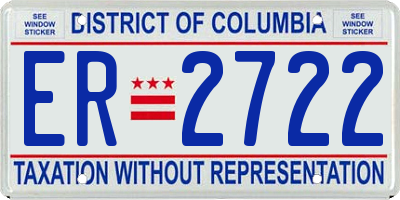 DC license plate ER2722