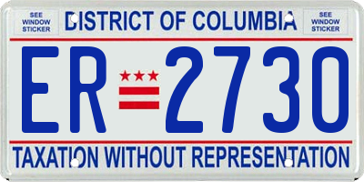 DC license plate ER2730
