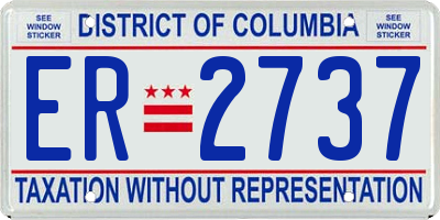 DC license plate ER2737