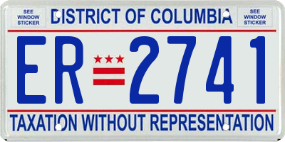DC license plate ER2741