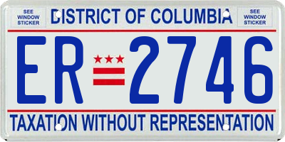 DC license plate ER2746