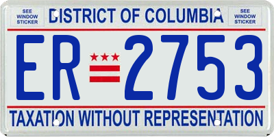 DC license plate ER2753