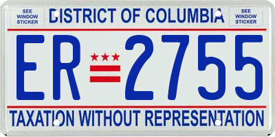 DC license plate ER2755