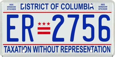 DC license plate ER2756