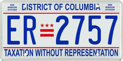 DC license plate ER2757