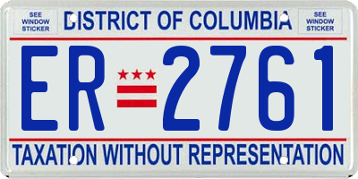DC license plate ER2761