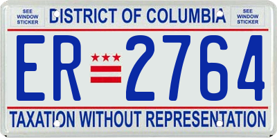 DC license plate ER2764
