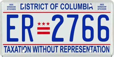 DC license plate ER2766
