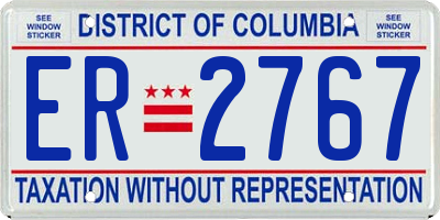 DC license plate ER2767