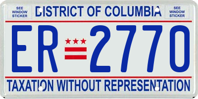 DC license plate ER2770