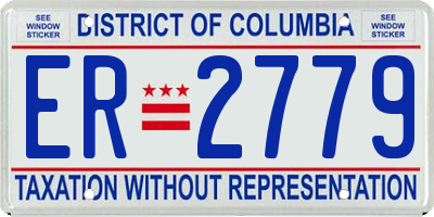 DC license plate ER2779