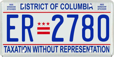 DC license plate ER2780
