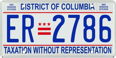 DC license plate ER2786