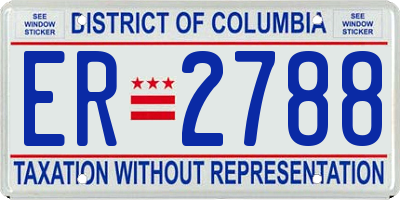 DC license plate ER2788