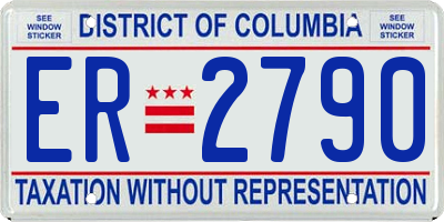 DC license plate ER2790