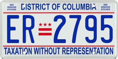 DC license plate ER2795
