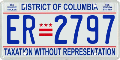 DC license plate ER2797