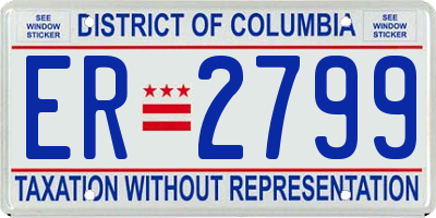 DC license plate ER2799