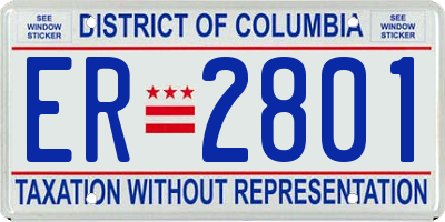 DC license plate ER2801