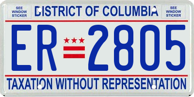 DC license plate ER2805
