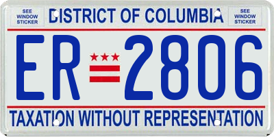 DC license plate ER2806