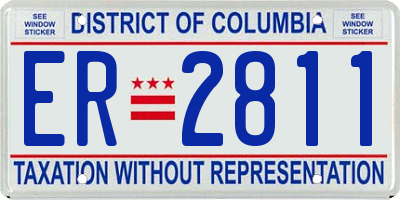 DC license plate ER2811