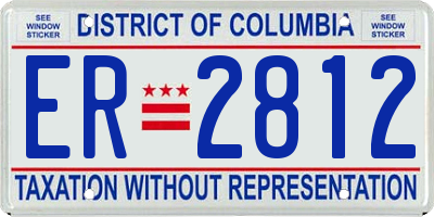 DC license plate ER2812
