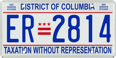 DC license plate ER2814