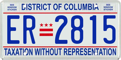 DC license plate ER2815