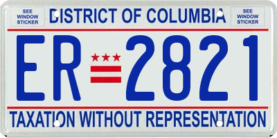 DC license plate ER2821