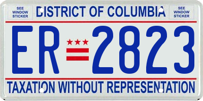 DC license plate ER2823