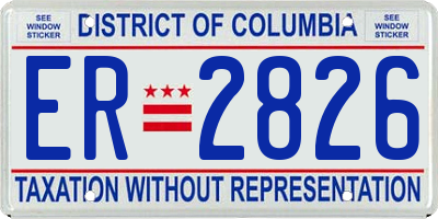 DC license plate ER2826