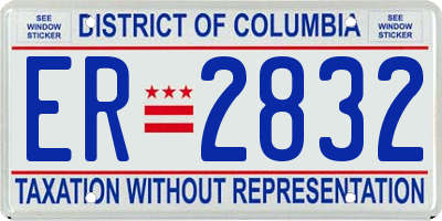 DC license plate ER2832