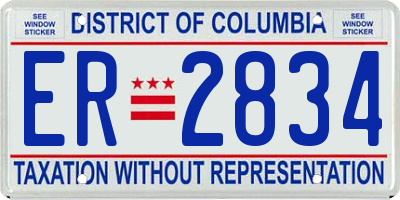 DC license plate ER2834