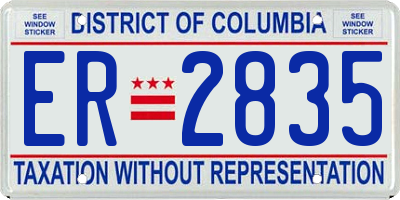 DC license plate ER2835