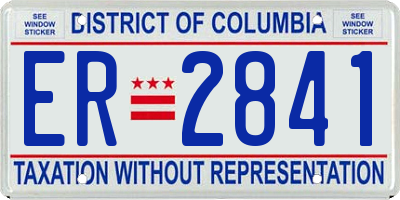 DC license plate ER2841