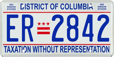 DC license plate ER2842
