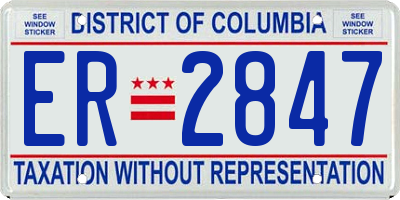 DC license plate ER2847