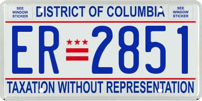 DC license plate ER2851
