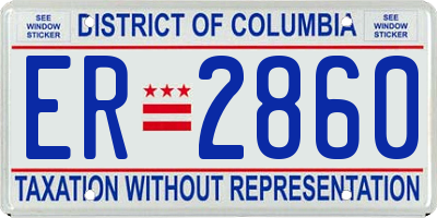 DC license plate ER2860