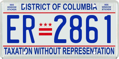 DC license plate ER2861