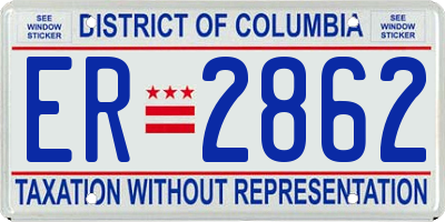 DC license plate ER2862
