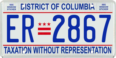 DC license plate ER2867