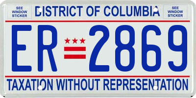 DC license plate ER2869