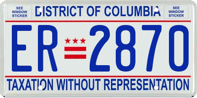 DC license plate ER2870