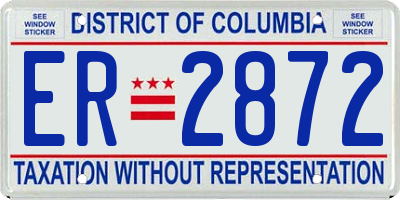 DC license plate ER2872